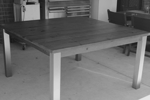 Dining Table with Stainless Detachable Legs